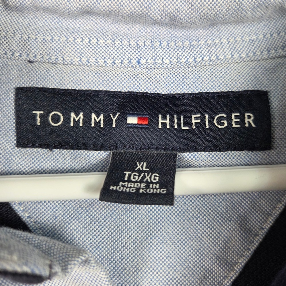 Tommy Hilfiger Polo Shirt Mens XL Navy Blue Cotton Casual Business 0460 - Picture 6 of 8